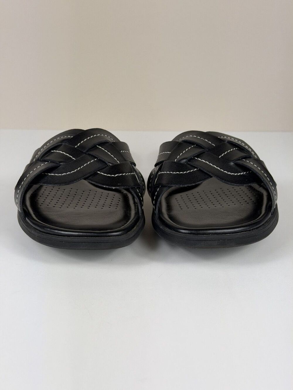 Clarks Collection Women's Slide Sandals Size 9 Black Woven Comfort Sandals - Picture 3 of 10